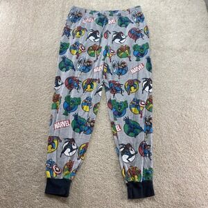 Marvel Avengers Pajama Pants Boys Medium Gray Superhero All Over Print Joggers
